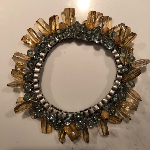 NWOT gold & silver colored bead elastic bracelet - Picture 1 of 6